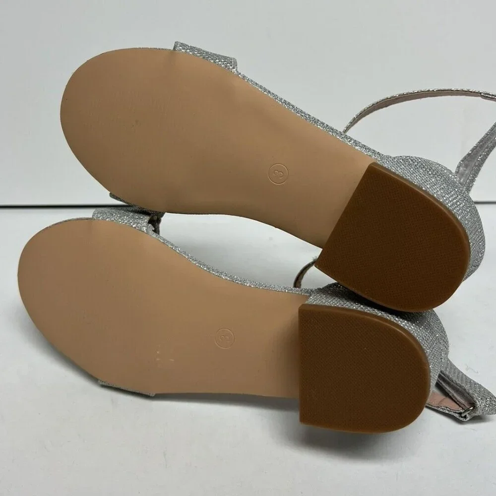 Steve Madden Girls Airenne Sandals Silver Size 3 M Big Kid